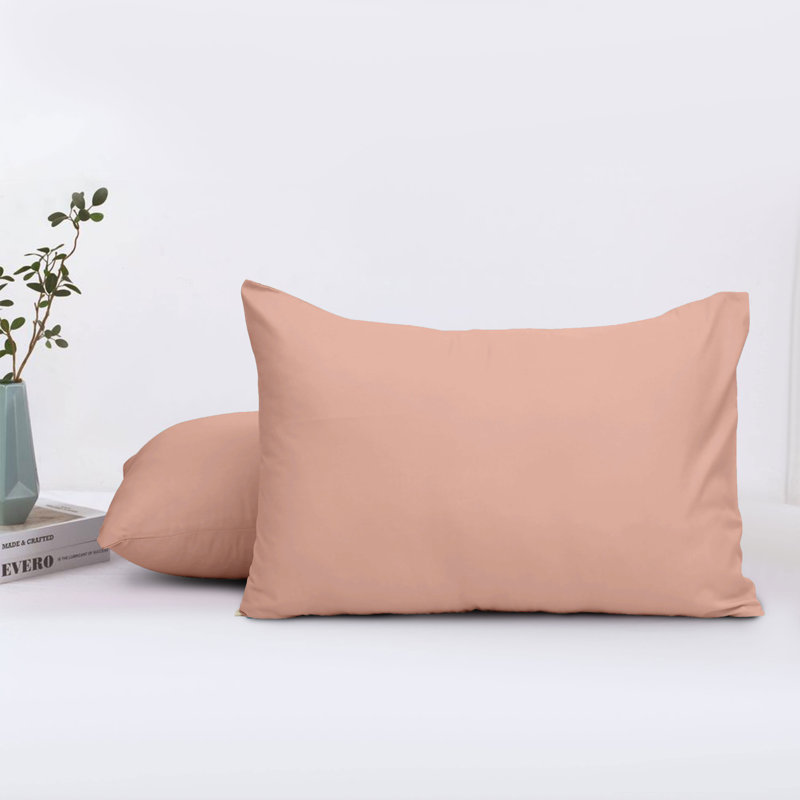 Set of 2 Plain Color Microfiber Pillowcases - Super Soft, Breathable & Easy Care Pillow Covers, Pink