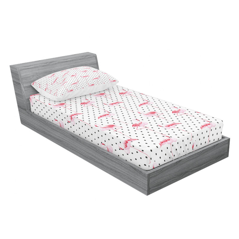 Microfiber Polka Dots Sheet Set, Twin Sheet Set + Fitted Sheet + Pillowcase