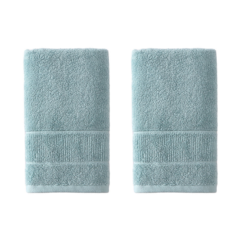 Island Retreat 6 Piece 100% Cotton Towel Set, Pastel Blue
