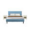 Ensemble de lit plateforme très grand 3 pièces avec 1 base de lit très grand et 2 tables de chevet Mid Century - Fabrication fiable et durable - Tissu en lin beige brume-1538646842-1538646821