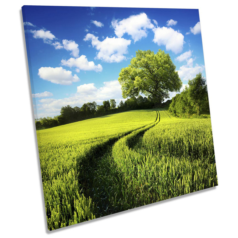 Z2396 Summer Countryside Landscape - Wrapped Canvas Print, 76.2cm H x 76.2cm W x 4cm D