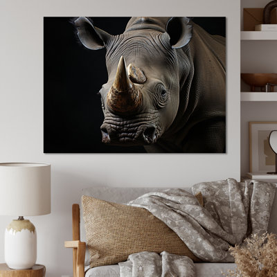 Portrait d'un rhinocéros gris - impression