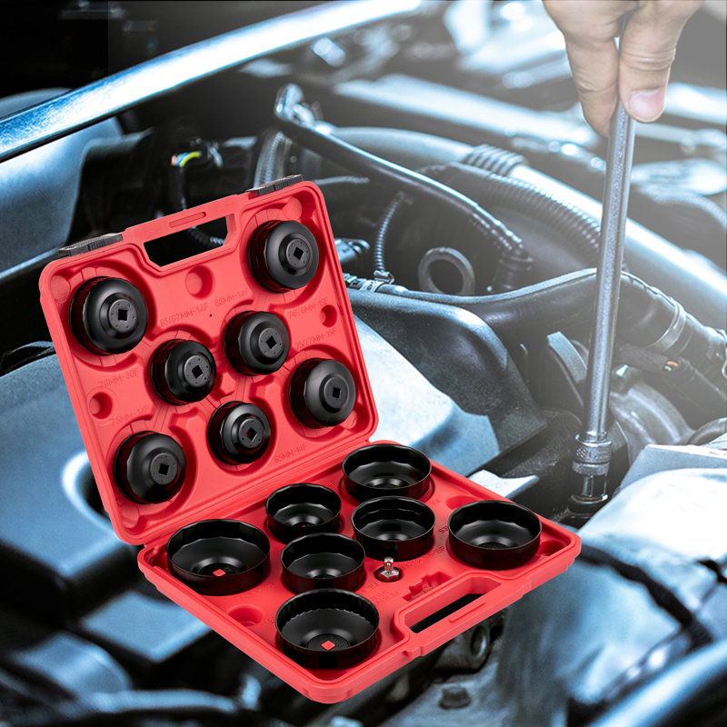 Oil Filter Socket Set, 14 Pcs Oil Filter Wrench Set, Sturdy Steel Oil Filter Socket,