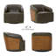 Fauteuil demi-tonneau pivotant en cuir véritable-784534206