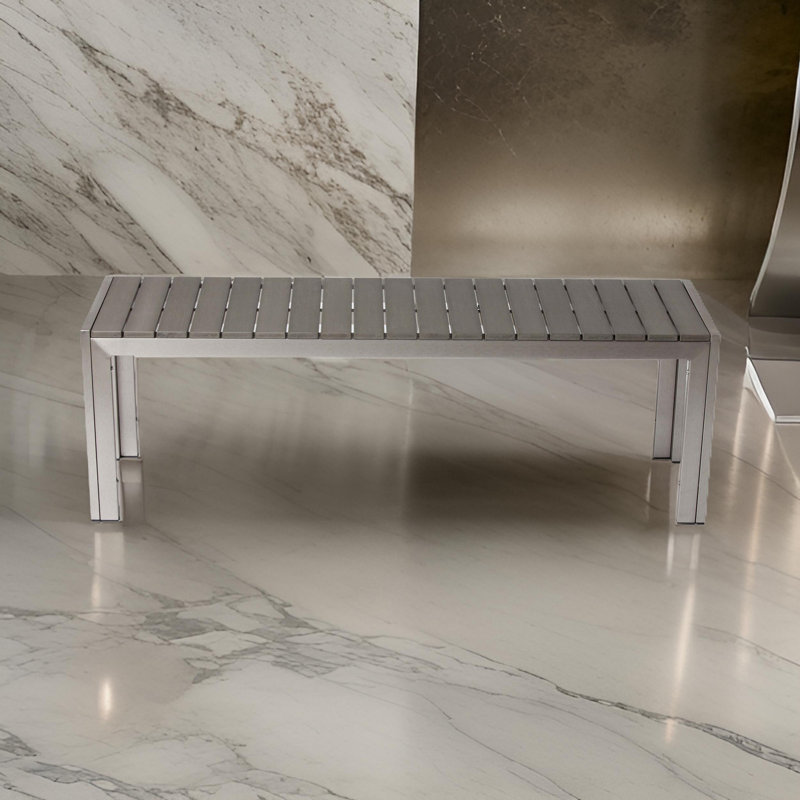 Banc en aluminium Alynne, Gris