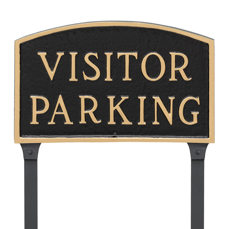 Enseigne standard pour visiteurs, Noir / or, 10 po x 15 po
