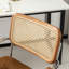 Rattan Back Mid-Century Swivel Office Chair with Wheels & Armrests-1454278046