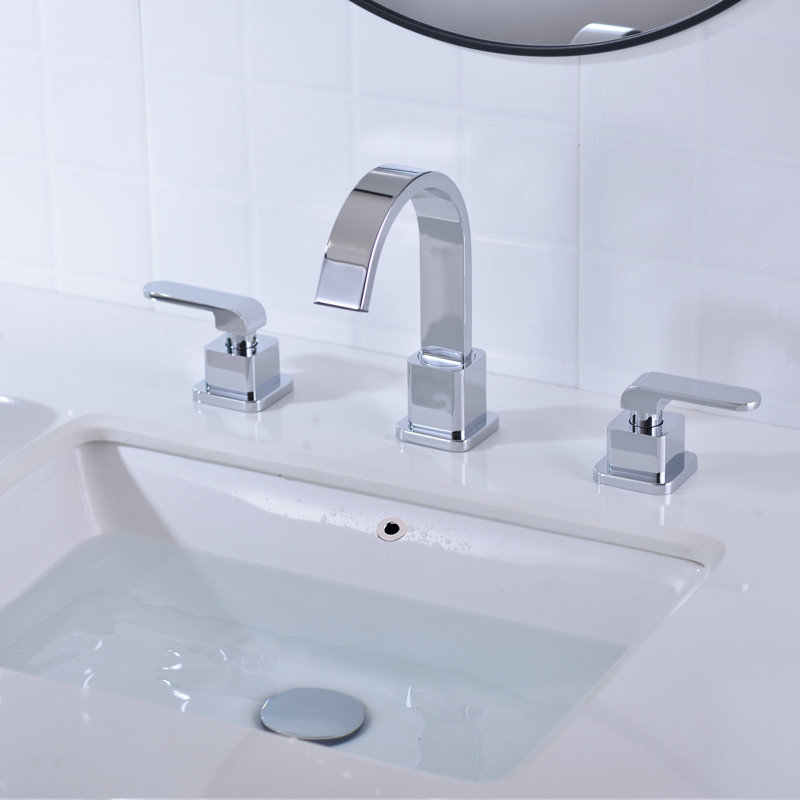2-handle Bathroom Faucet with Drain Assembly, Chrome