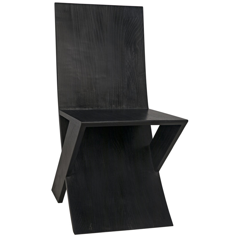 Tech Solid Wood Dining Chair, Charcoal Black