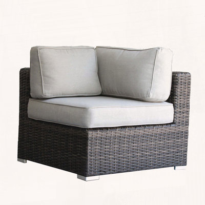 Toomey Fully Assembled Outdoor Wicker Corner Wedge Chair