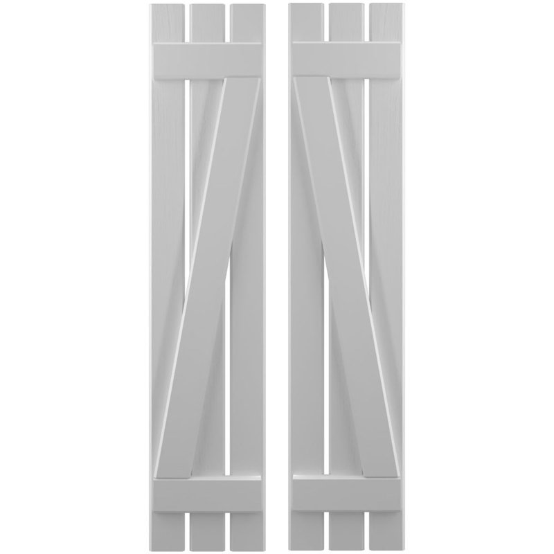 Volets de planche-n-lattes avec barre en Z (par paire) Americraft (2 lattes), Antigua, 11 1/2", 63"