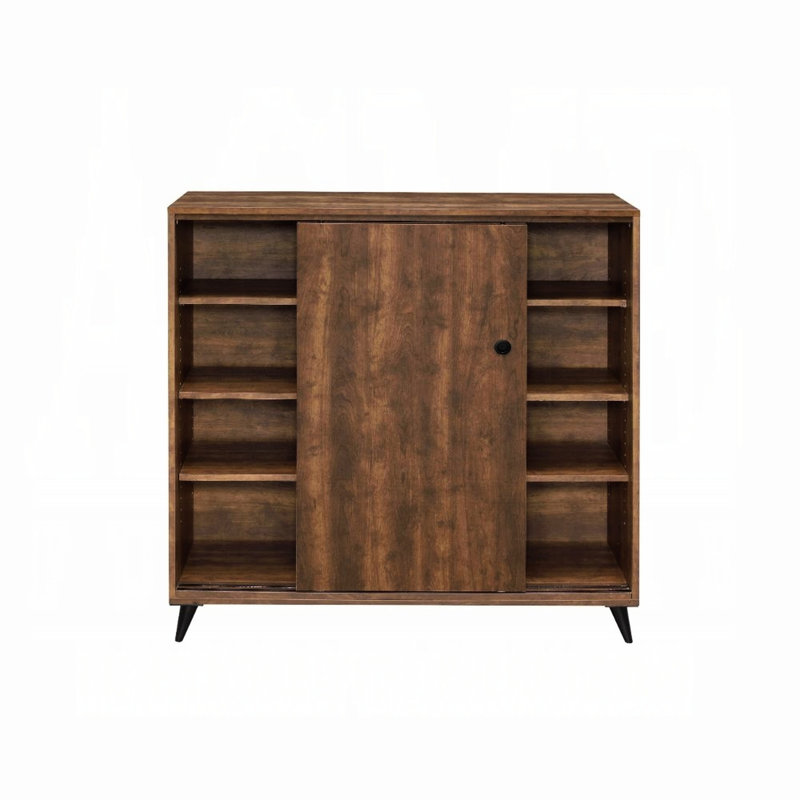Armoire à chaussures chic en chêne avec 2 portes coulissantes et tablettes pratiques