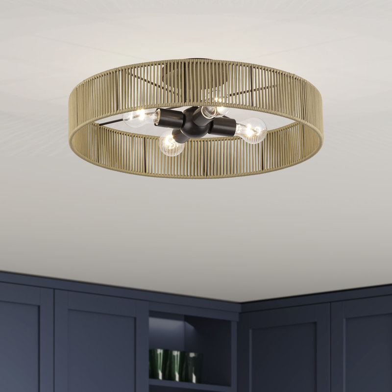 4 Light English Bronze Extra Large Semi-flush