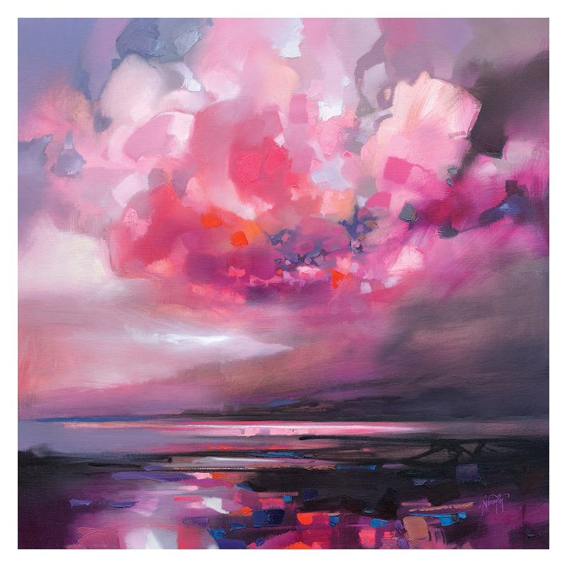 «Dispersing Magenta», reproduction sur toile, H 37 po x l 37 po x p 1,5 po, Pas de tapis, Toile tendue