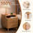 19.7" H Nightstand with Drawers, Pre-Assembled, Natural Solid Wood Night Stand with Open Sliding Shelf-1138610727