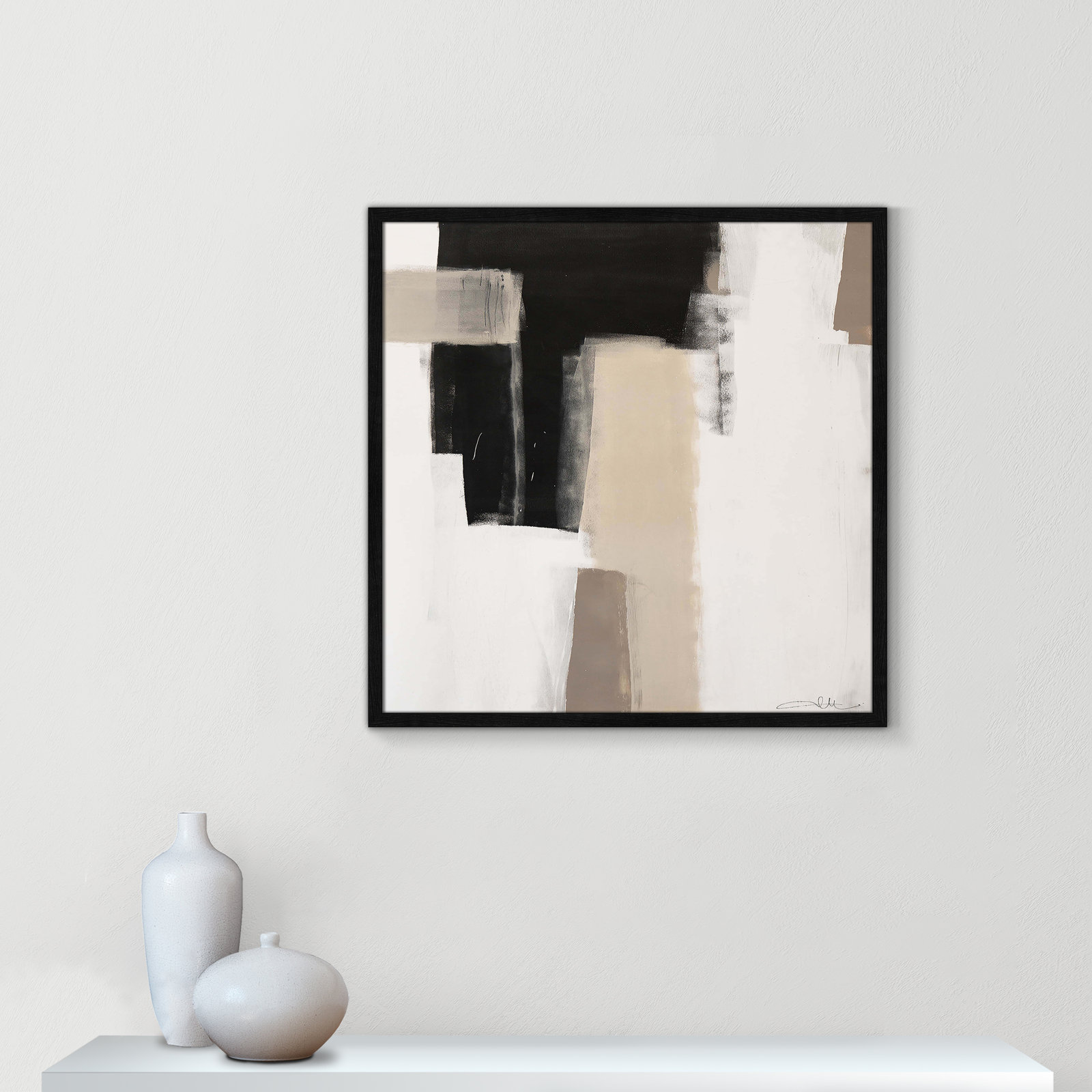 Earth Scapes I-A Print by Casa Fine Arts, 27.5" H x 27.5" W x 1.25" D, Black Slim Framed