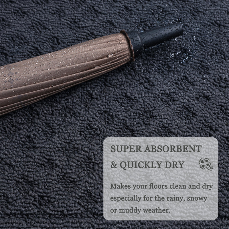 Tapis d'entrée antidérapant haut de gamme Premium, Gris foncé, L 35 po x L 59 po