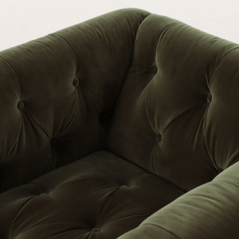 Maxx Swivel Chair, Surrey Olive Velvet