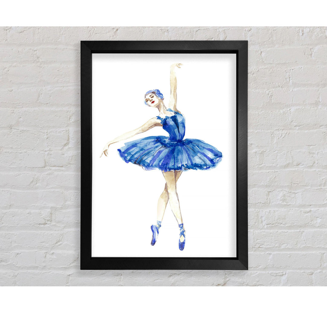 Blaue Ballerina 4 - Einzelne Bilderrahmen Kunstdrucke