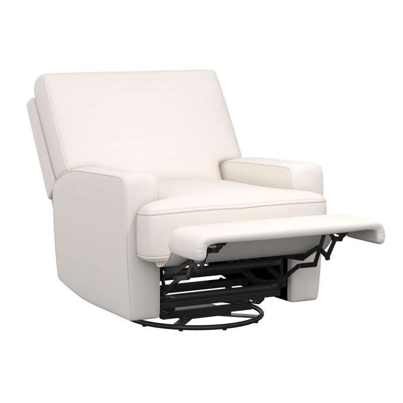 Fauteuil oscillant, inclinable et pivotant rembourré Abingdon, White