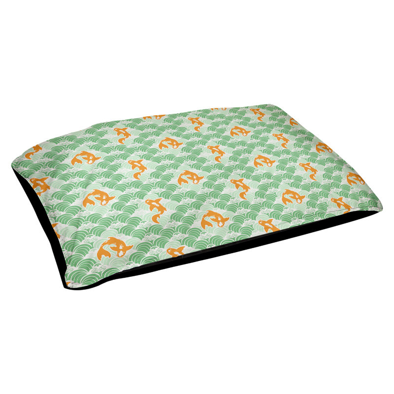 Coussin d’ondulations koi fish Byrge, Très grand (l 52 po x P 42 po x H 17 po), Vert