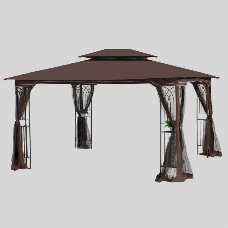 Outdoor Gazebo For Patio 10X13ft, Canopy Tent With Ventilated Double Roof And Mosquito Net(Detachable Mesh Screen Included On All Sides),Suitable For Lawn, Garden, Backyard And Deck