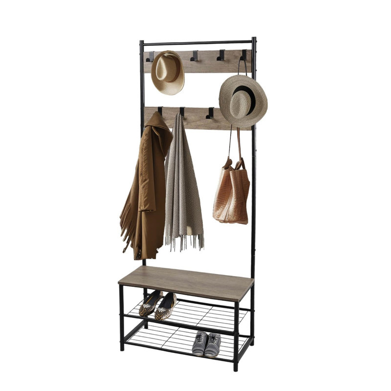 Aleli Hall Tree 70.5cm Wide, Brown
