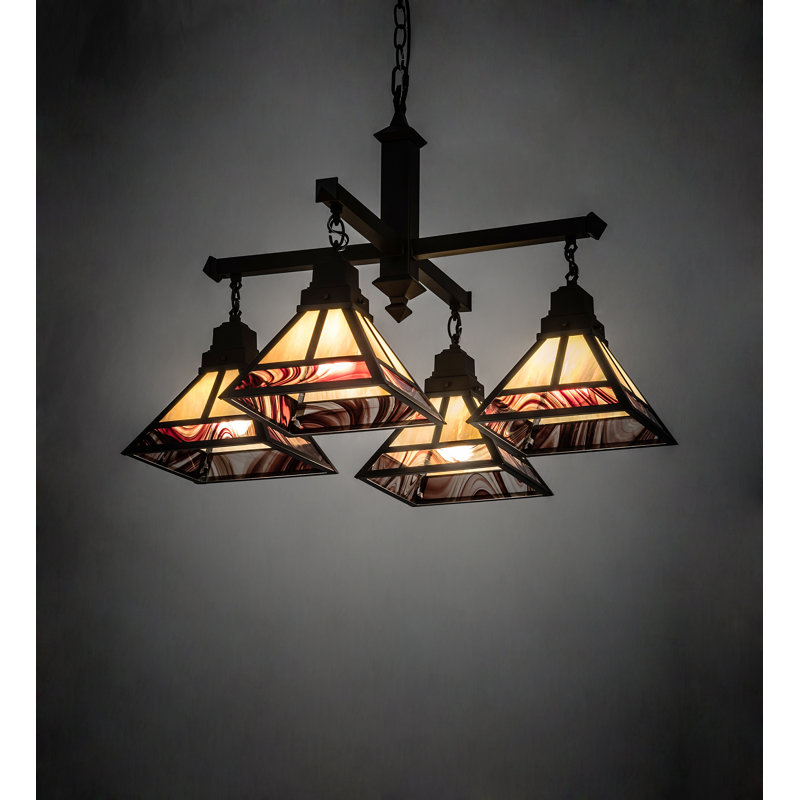 4 - Light Dimmable Square / Rectangle Chandelier