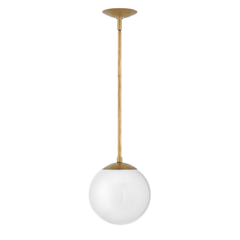 Warby Single Light Orb Pendant Light, Heritage Brass