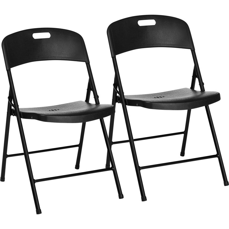 Ensemble de chaises pliantes empilables en plastique / résine , Noir