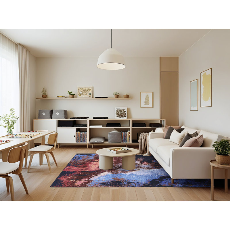Abstract Indoor Rug, Rectangle 7' x 9'