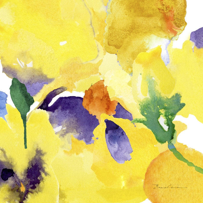 Watercolour Flower Composition V by Evelia Designs - Wrapped Canvas Painting, 51cm H x 51cm W