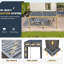 Pergola à persiennes 16 x 12 pi avec écrans rétractables, pavillon de jardin extérieur en aluminium avec toit imperméable réglable pour patio, terrasse et spa, gris foncé-90614302-87140726