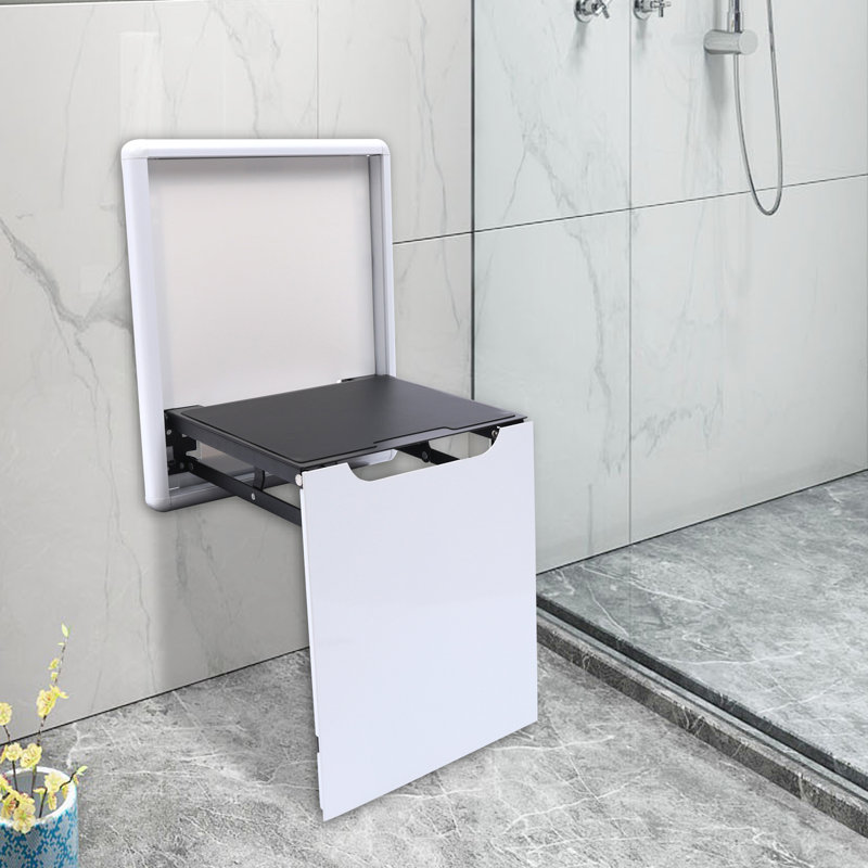 Wall-Mounted Foldable Shoe Stool, 176lbs Capacity Aluminum Space-Saving Bench for Entryway