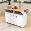 Kitchen Cart with Dual Drop Leaf, Rolling Design, Power Outlet and Ample Storage on 5 Wheels-563098241