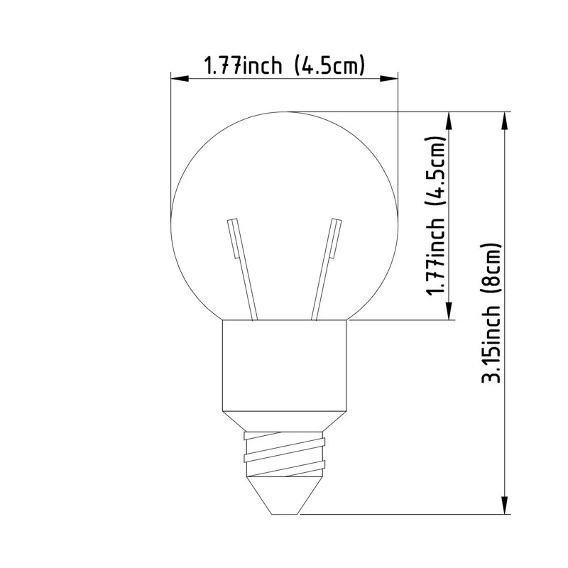 Clyde 3 Watt (25 Watt Equivalent), Non-Dimmable Light Bulb E12/Candelabra Base