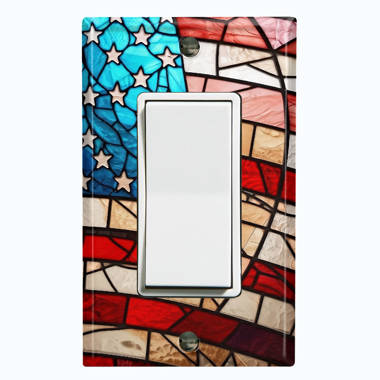 WorldAcc Metal Light Switch Plate Outlet Cover (United States Flag Tile ...