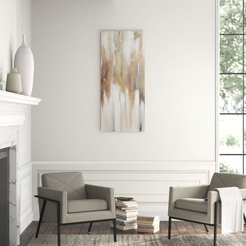 Golden Bull II Painting by Derek Shaw, Glass Coat, 55" H x 24" W x 1.5" D