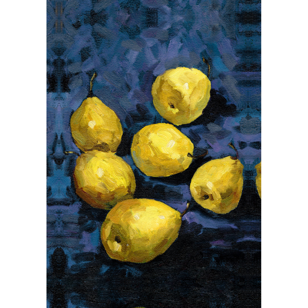 " Blue And Yellow Lemon Still Life " Painting Print August Grove® 