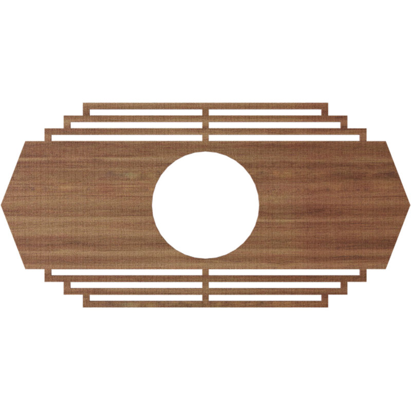 Médaillon de plafond en bois Chrysler, Noyer, H 18 po x l 36 po x P 0,38 po