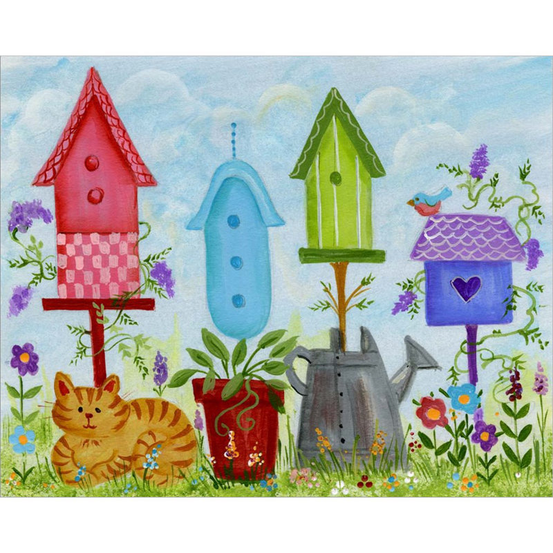 «Bird Birds In Garden» par Beverly Johnston, art mural sur toile