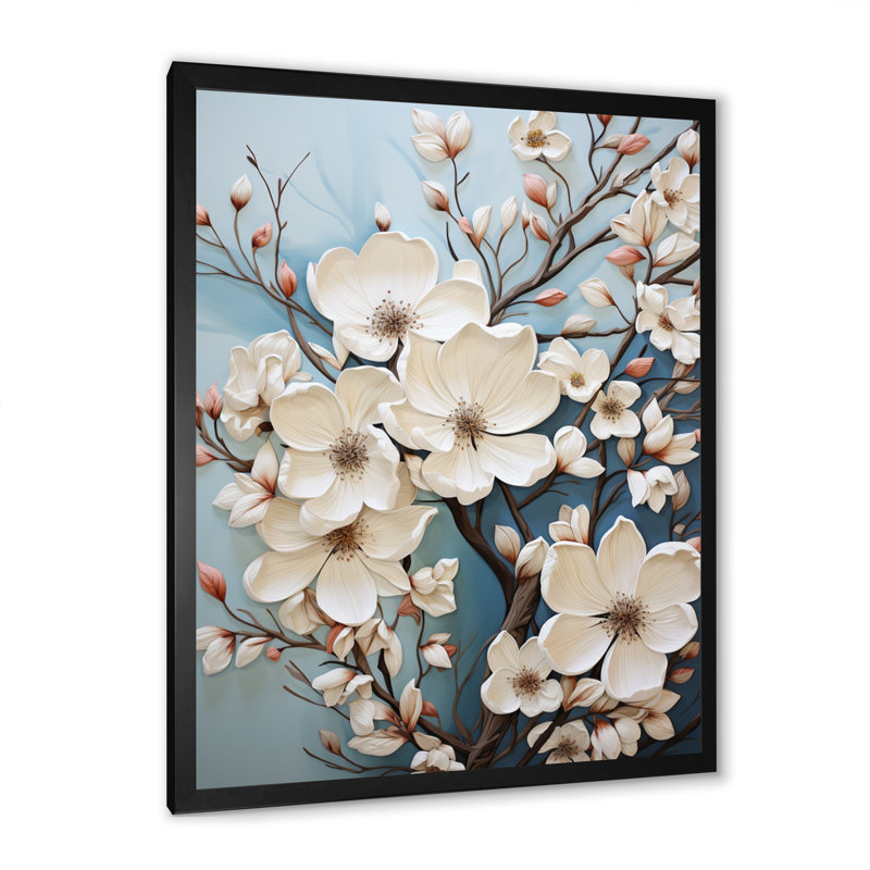 Dogwood Field Pointillism Collage V - impression, H 20 po x l 12 po x P 1 po, Cadre photo noir