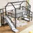 House Loft Bed With Slide And Stairs, Metal Playhouse Bed With Storage Shelves, House-Shaped Roof And Noise-Free Design-850756497-850756496
