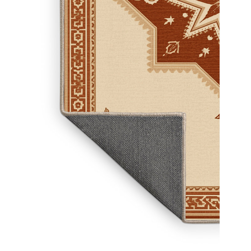 Tapis oriental moelleux moelleux en beige, 5 x 7