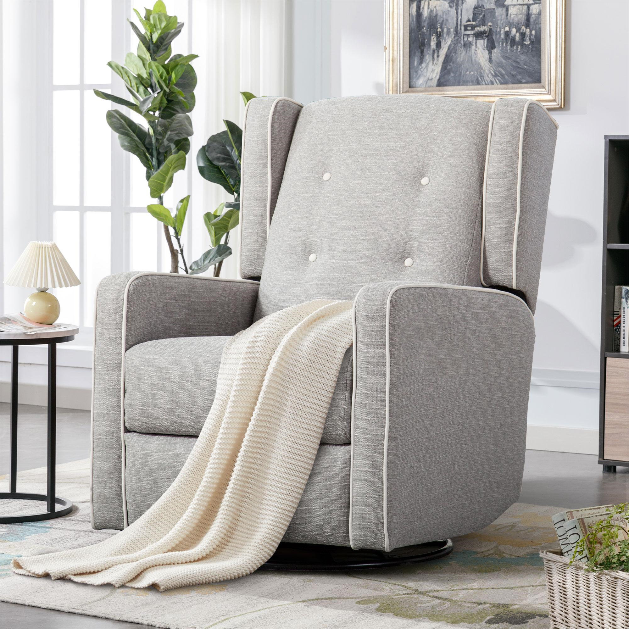 Latitude Run® Wykoff 29.1'' Wide Modern Upholstered Manual