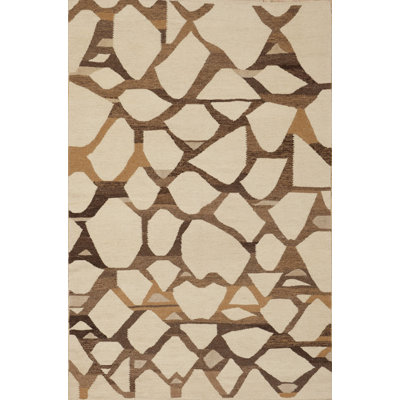 Abstract Area Rug in Beige/Brown