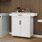 Kitchen Island Cart With 1 Drawer, 2 Doors, Storage, Adjustable Shelves, Towel Rack, Seasoning Rack - White Rolling Style Storage , And Rubber Wood Top-120997053