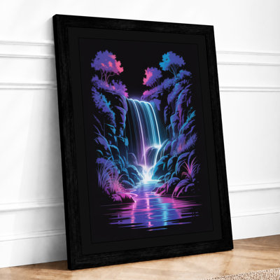 Neon Waterfall Fantasy & Sci-Fi - Print