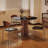 Walnut Round Sintered Stone Dining table-2044837715