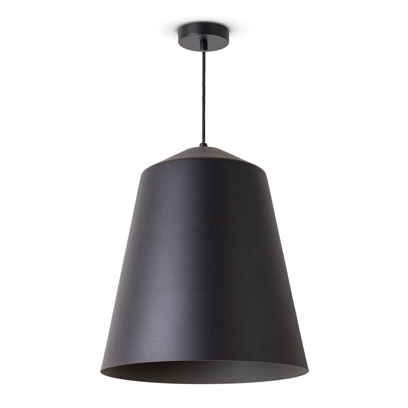 Cone pendant light 1-light Port, Black/Grey, 193cm H x 36.5cm W x 36.5cm D